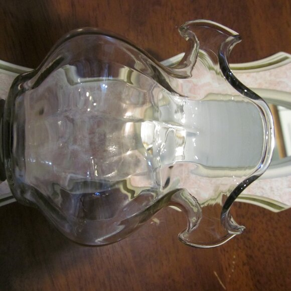 Home Interiors Sconce Ruffled Edge Glass Candle Holder Mirrored Pink Marble Look - Picture 8 of 16